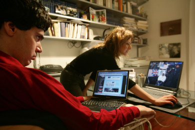 Luca Coscioni a casa con Maria Antonietta