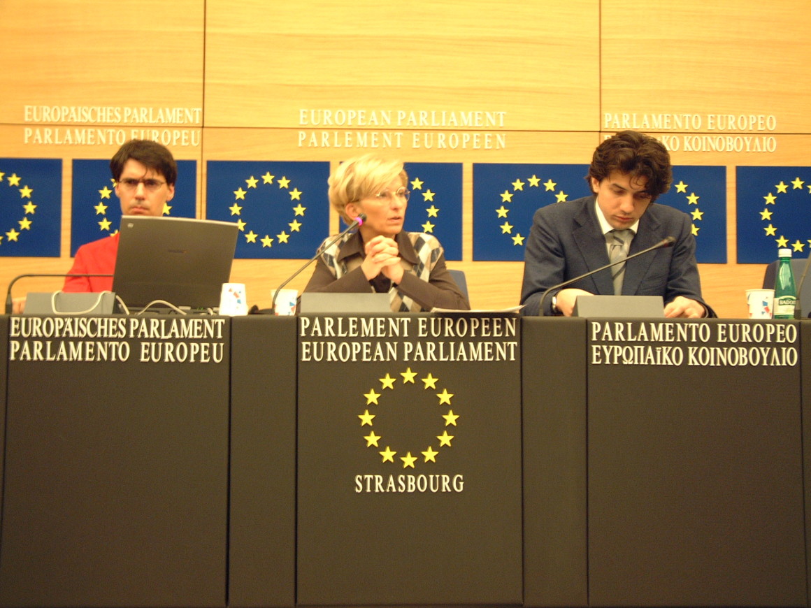 Luca Coscioni insieme a Emma Bonino e Marco Cappato a Bruxelles